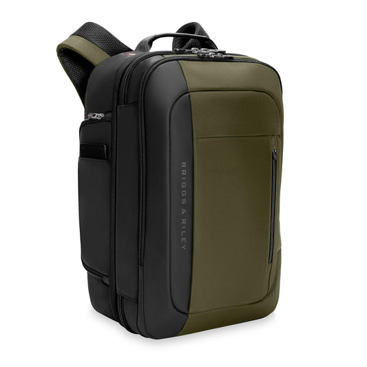 Briggs & Riley Medium Convertible Backpack Duffle Bag - Carry On for Men & Women, Use for Travel, Gym, or Work, Overnight Weekend Luggage, Shoulder Strap, Laptop Compartment - ZDX Collection, Hunter