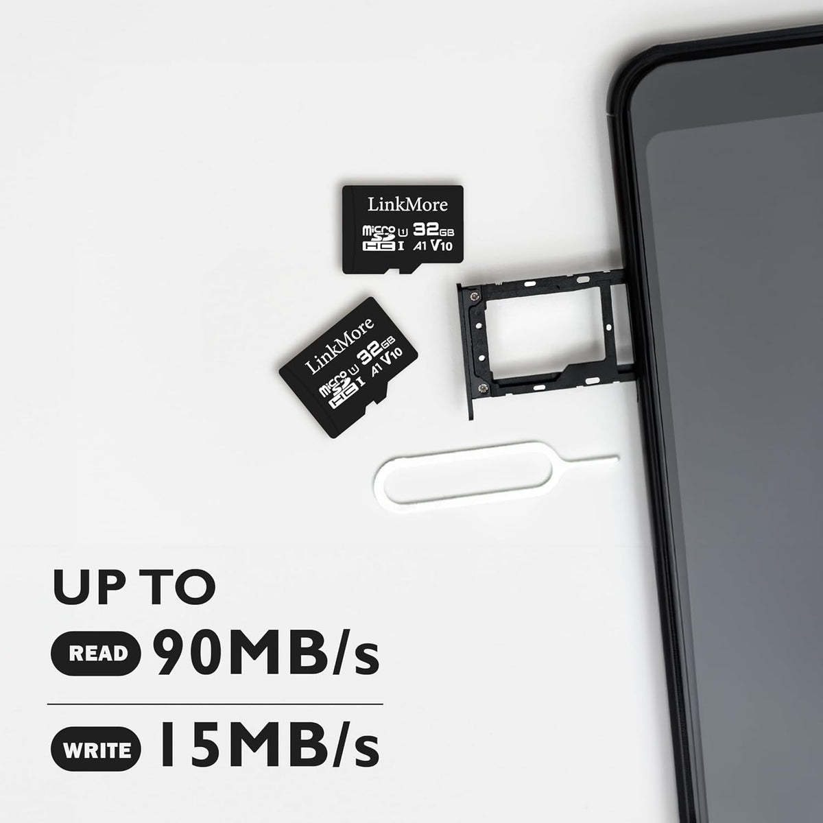 LinkMore XV11 32GB (2 Pack) A1, U1, V10, 10 90 MicroSD Flash Memory Card, Micro SDHC Card, UHS-I, Class Compatible