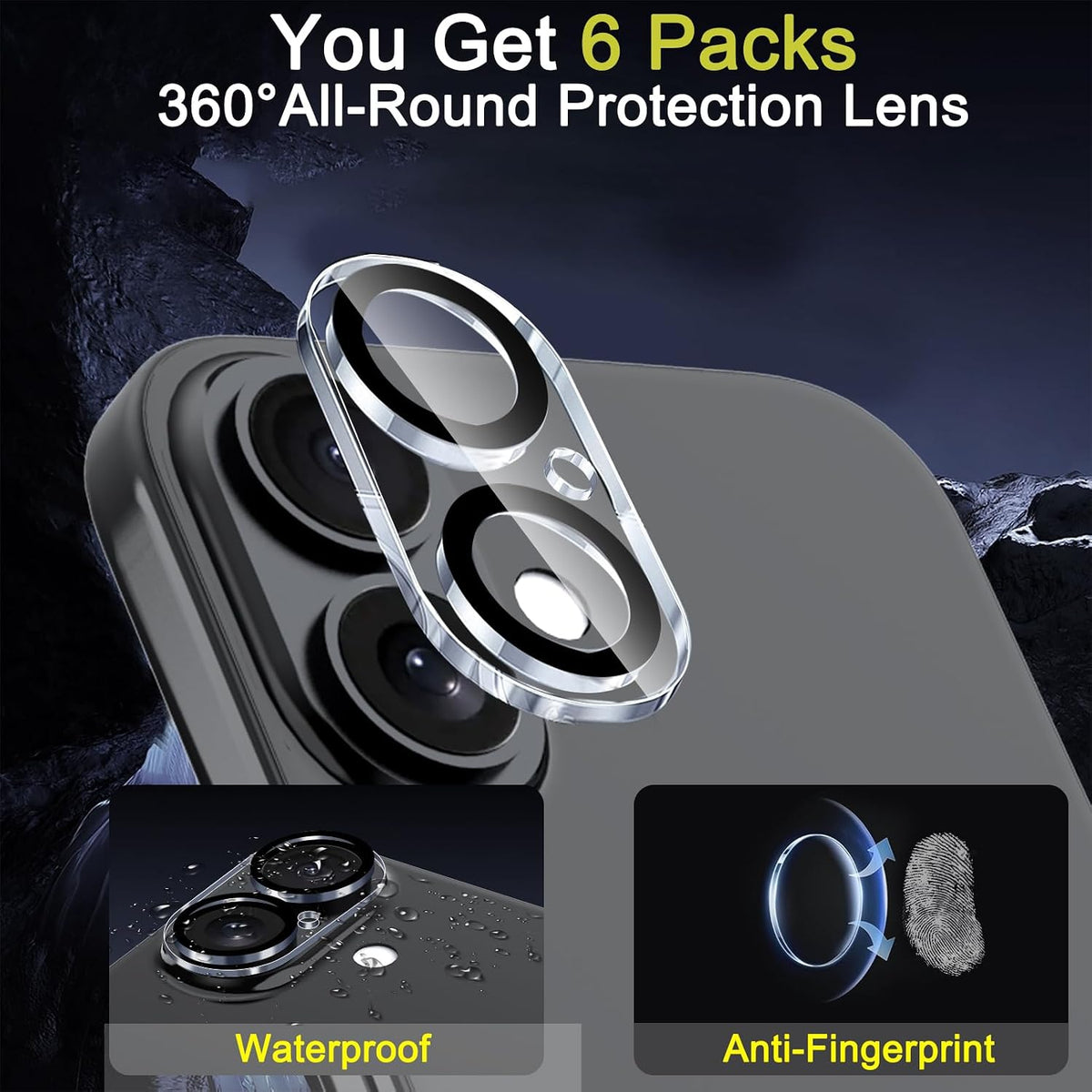 6 Pack 17 16 16 17 Ferilinso Camera Lens Protector for iPhone / iPhone / iPhone Plus [Phone Case Friendly], Accessories
