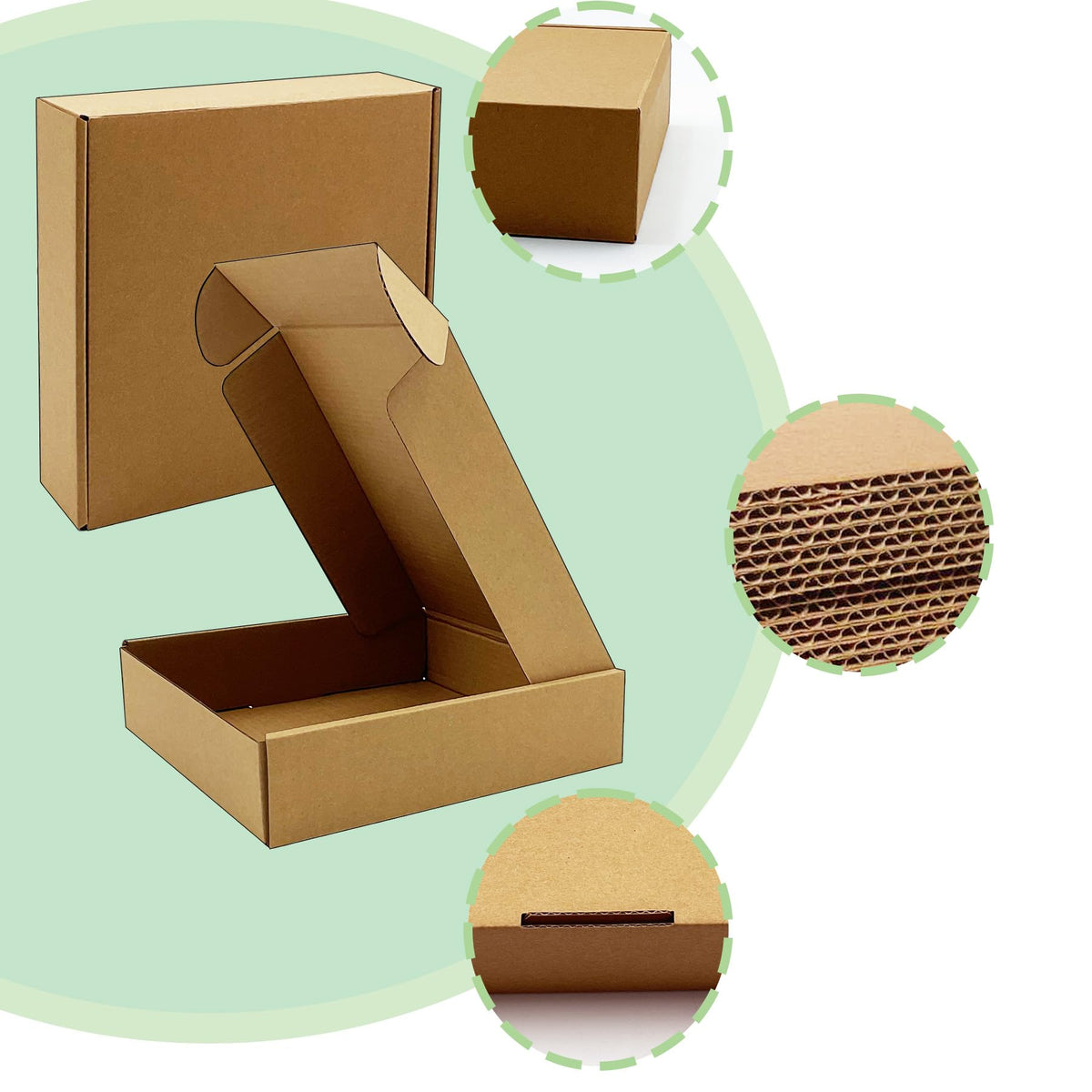 8x8x2 inch Shipping Boxes，Bulk 28 Pack，Brown Corrugated Mailers Cardboard Literature Mailer Box for Packaging Business, Mailing,Moving and Storage，Small Gift Boxes for Wrapping Mailing Present