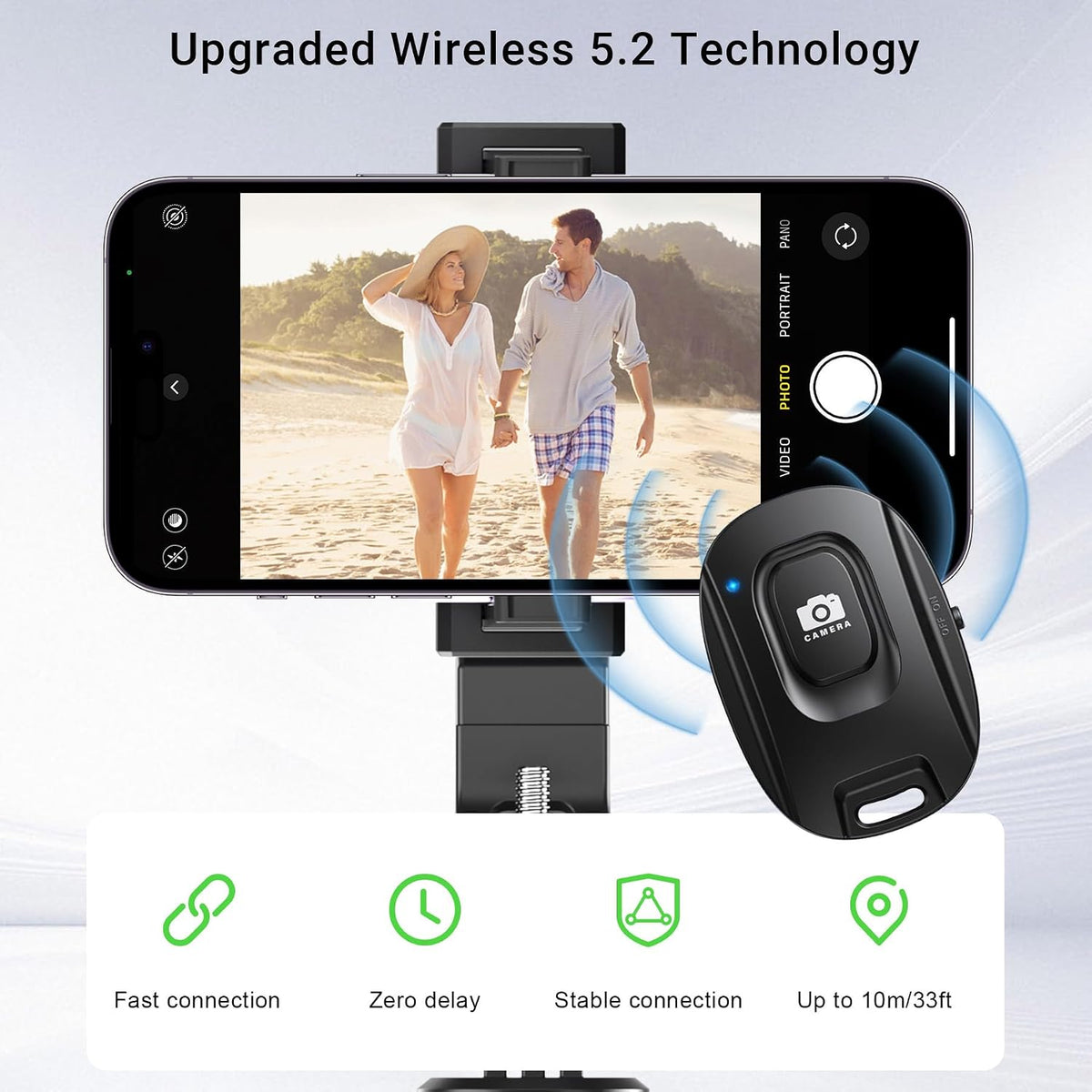 Voinap 2 Pack Wireless Remote Shutter for iPhone Camera,Bluetooth Camera Phone Remote Control for Photos