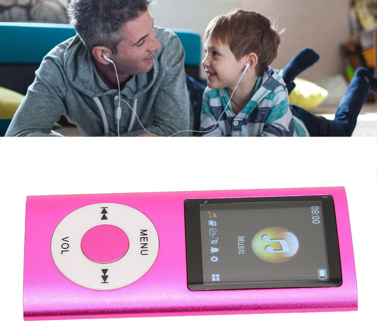SUNGOOYUE MP3 64GB, 1.8 inch Player Support Memory Card Up to Mini Portable Lossless Sound HD Screen Music Player