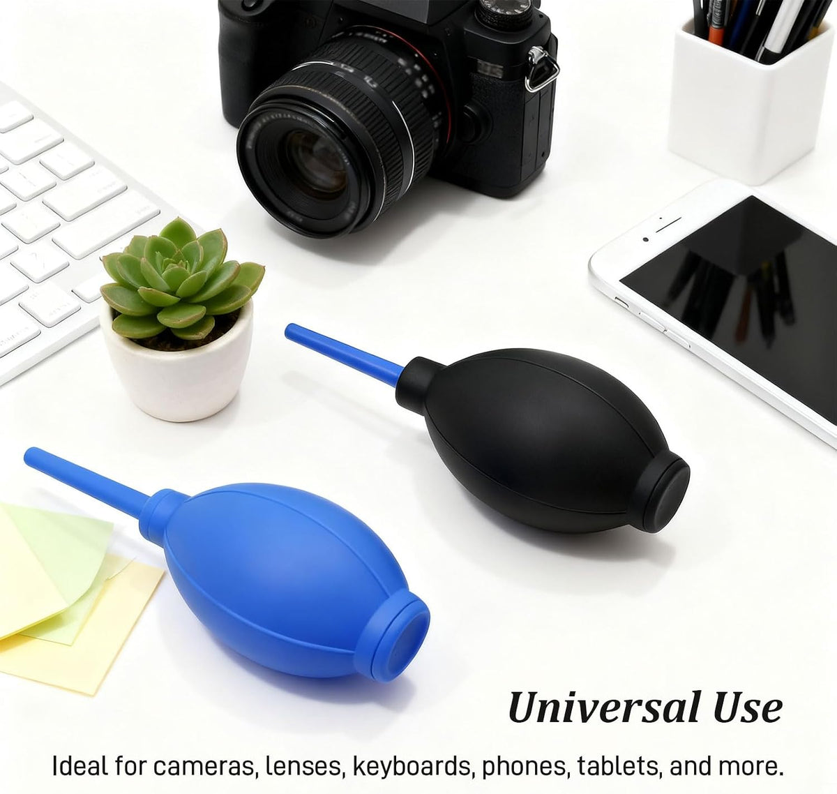 Brvlsoc 2-Pack Soft Brush Manual Rubber Air Blower Dust Cleaner for Camera, Telescope, Microscope, and Electronics
