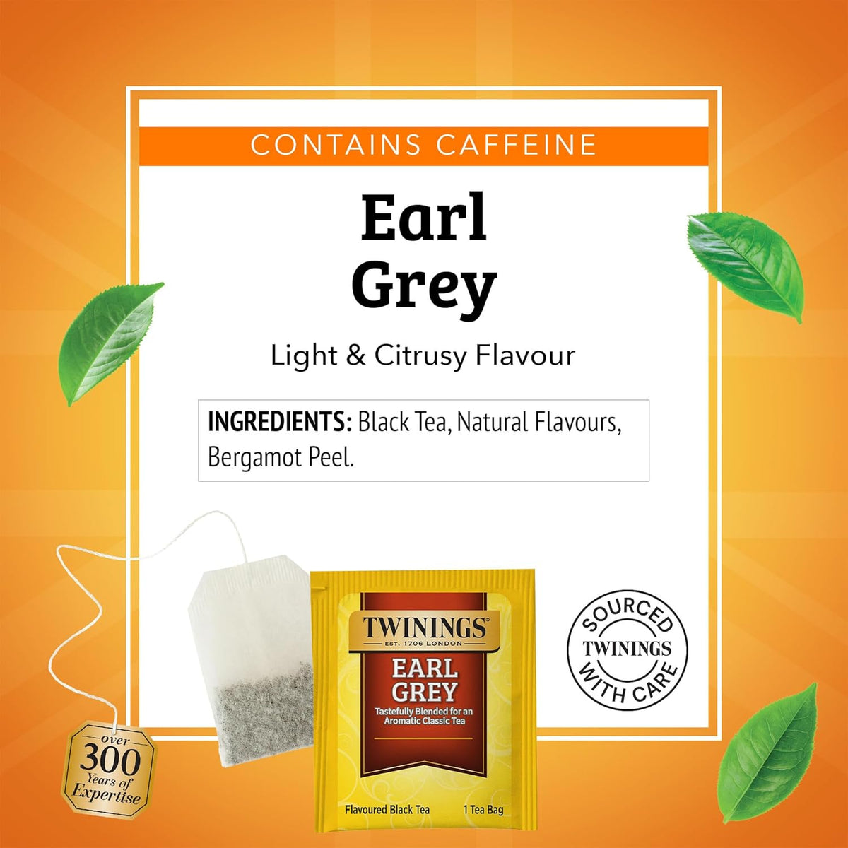 Twinings Earl Grey Black Tea - Individually Wrapped Bags with Citrus & Bergamot Flavor | 20 Count