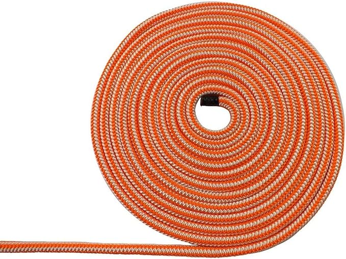 Pelican Rope 16-Strand 1/2 in (12.7 mm) Arborist-16™ Rope - 5400 lbs MBS - Static Climbing Rope - Rescue Operations - High Visibility - 120 ft - Tight Spliced Eye - Orange/White - Made in The USA