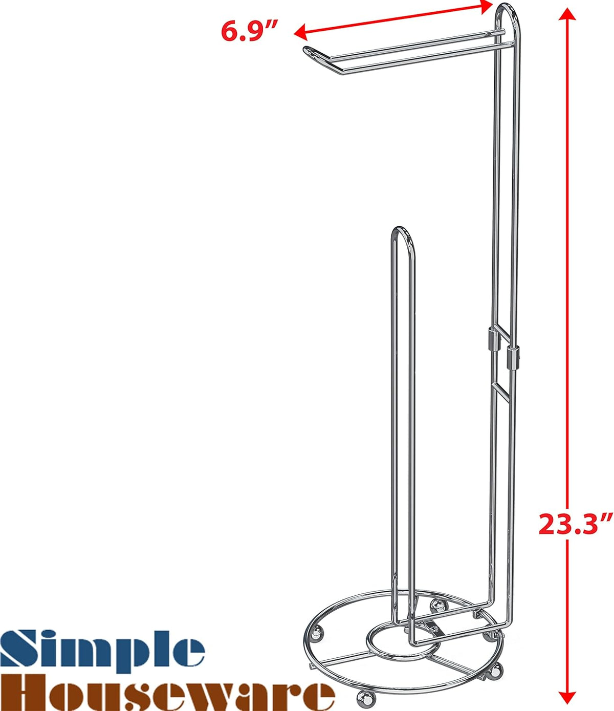Simple Houseware Toilet Paper Holder - Freestanding Chrome Bathroom Tissue Storage Solution