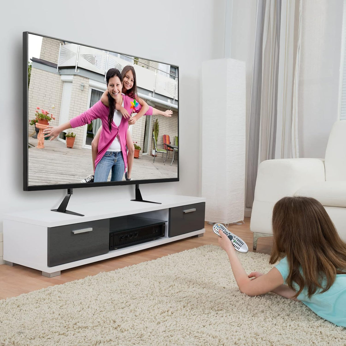 suptek 20-65 100 Universal Tabletop TV Stand for & pcs TV Installation Hardware Kit for Curved TV Bundle