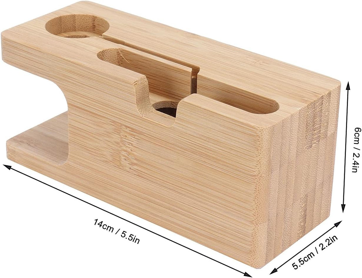 Beufee Wood Charging Docking Station, Bedside Organiser Key Wallet Watch Stand Nightstand Organizer Holder for Living