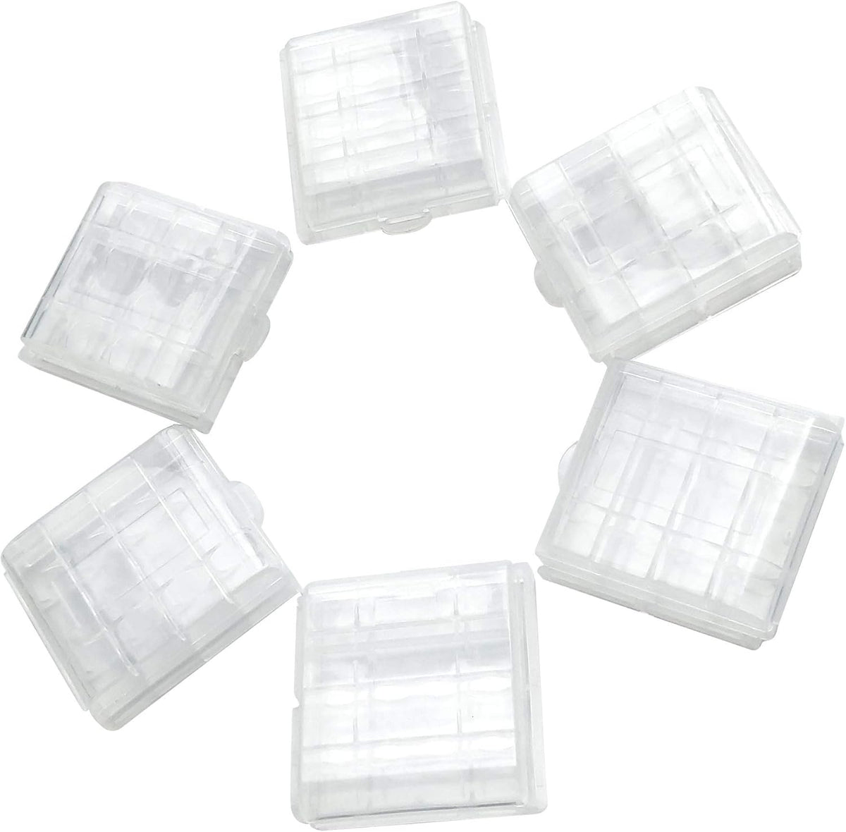 Chadou (6Pack Battery Storage Case for AA/AAA, Battery Holder Box Clear)