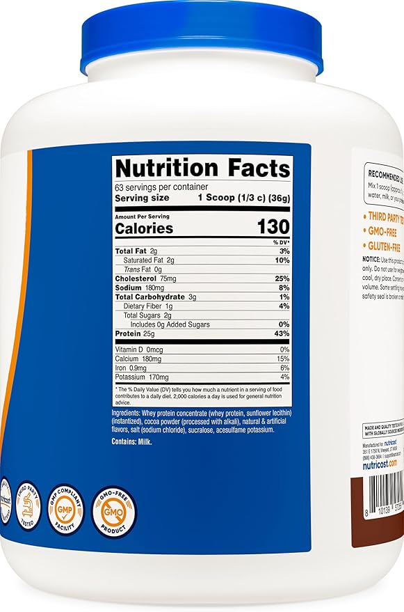 Nutricost Whey Protein Concentrate (Chocolate) 5LBS