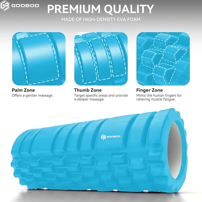 Deep Tissue Foam Roller - High-Density Muscle Massage Roller for Recovery, Pain Relief, Trigger Point, and Myofascial Release - Ideal for Athletes, Gym, and Physical Therapy - 13" x 5"