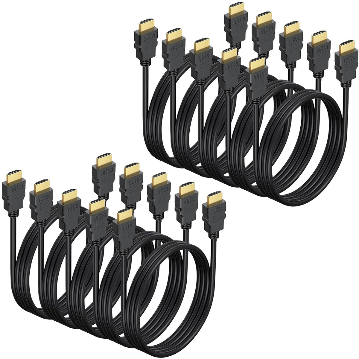 CEFOJQAO 4K 3.3 10-Pack, 2.0 120Hz CL3 2.2, 3D PS4/5, HDMI Cable FT Shielded HDMI TV Cord, Gold-Plated HDMI Male Cable
