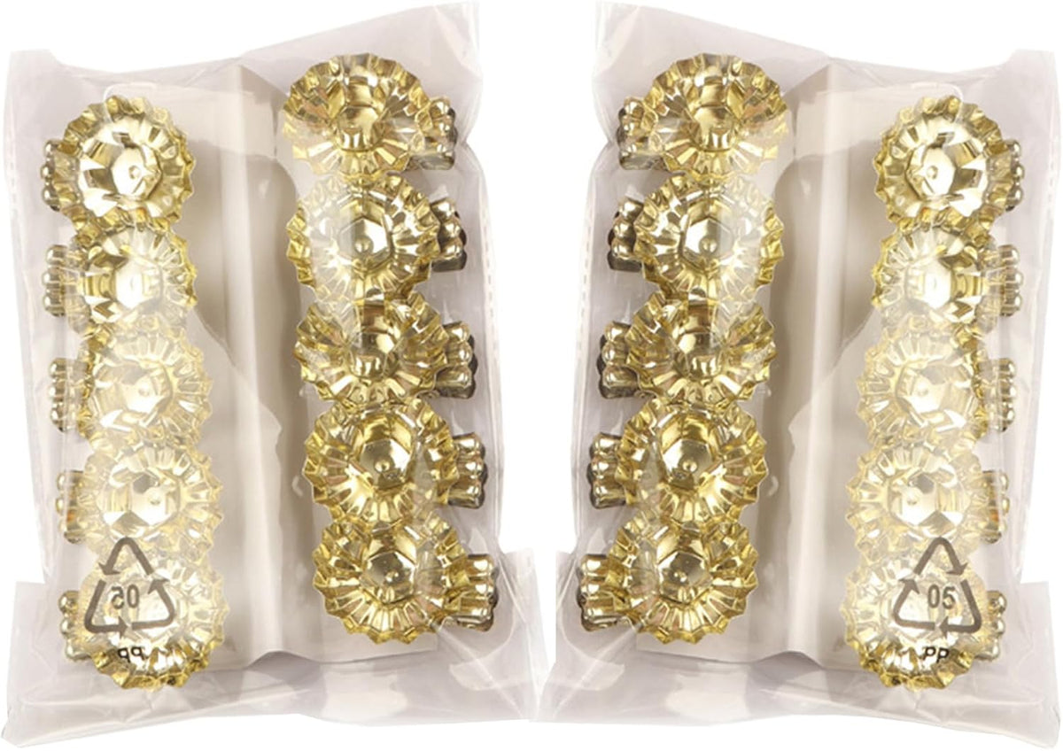 Skiennix Gold Flower-Shaped Candle Holders - 20PCS Clip-On Design for Christmas & Special Events