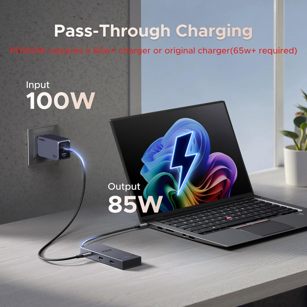UGREEN 7 1 4K@60Hz 10Gbps 100W in Docking Station Dual Monitor, USB C Hub Dual HDMI Display, USB-A/C Data Ports, PD