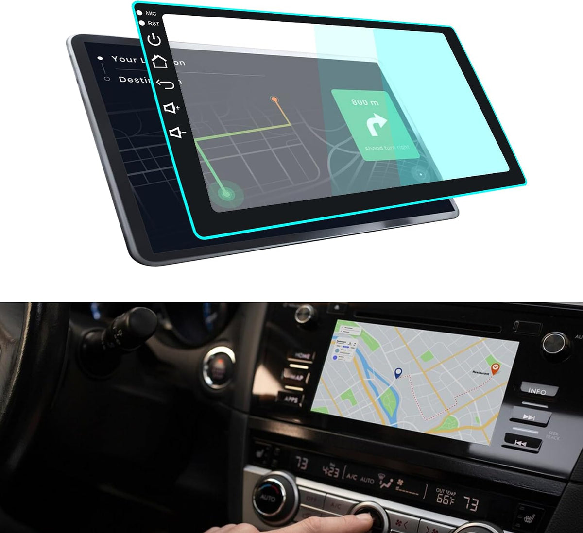 Lecctso 9inches) Car Navigation Screen Protector, Car Screen Tempered Glass Protector, Car Touchscreen Protector, Car