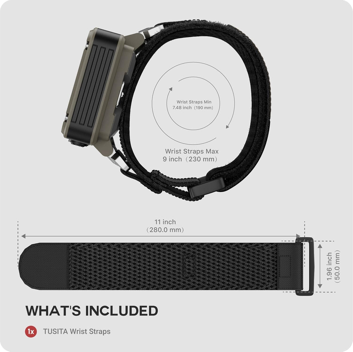 TUSITA 601 701 801 901 Wrist Straps Compatible with Garmin Foretrex Wrist-Mounted GPS - Tactical Black