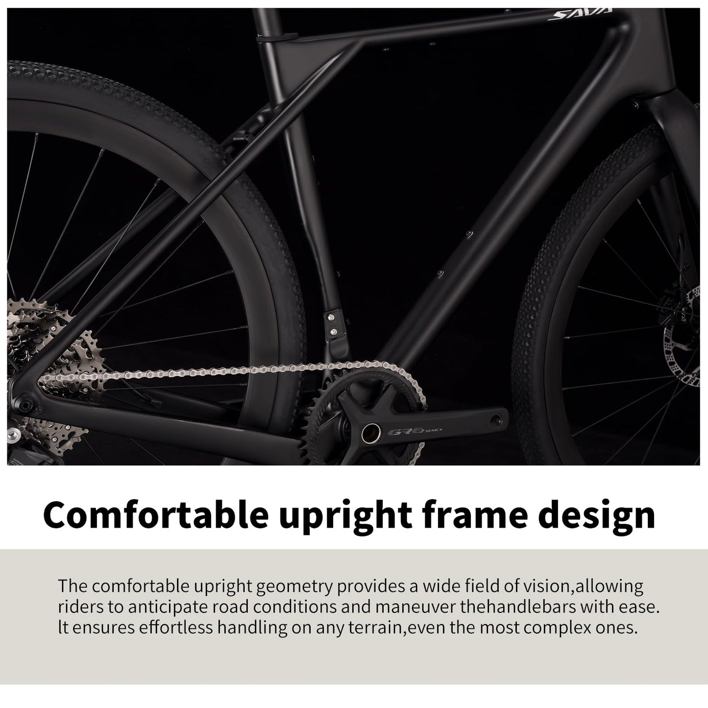 SAVADECK Carbon Gravel Bike - T800 Carbon Frame & Fork | Shimano U6000 11-Speed Groupset | Hydraulic Disc Brakes | 700CX40mm All-Terrain Tires | Men & Women Road/Off-Road Bicycle (Gray, 55cm)