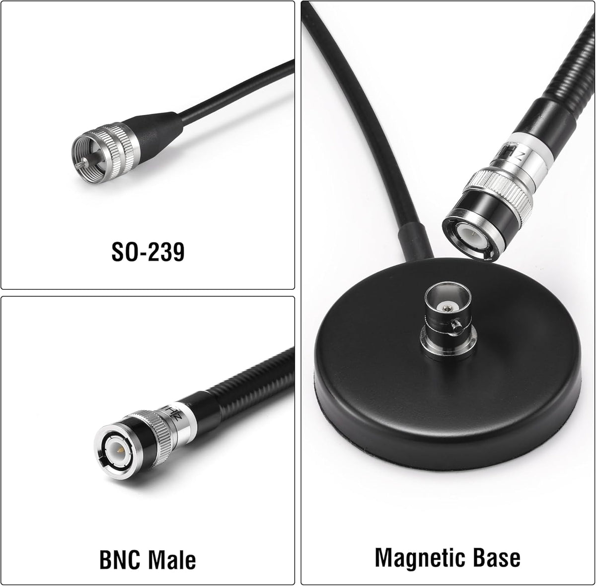 Radioddity CB515 27MHz, SO-239 CB-606/CB-606 PRO/CB-500/CB-27 PRO/CS-47/CB-900 CB Antenna Soft Whip CB Radio Antenna