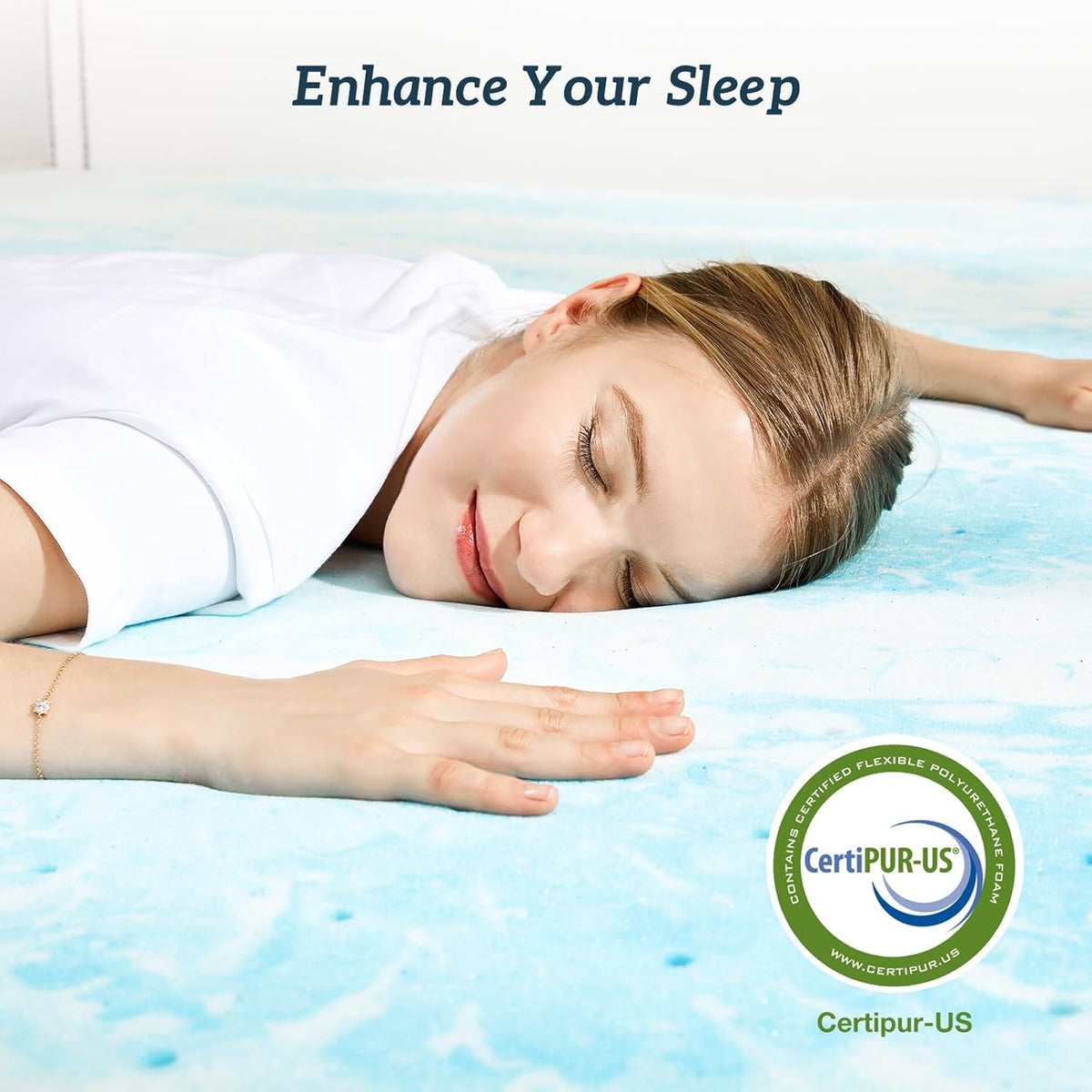 Sweetcrispy Mattress Topper - 3 Inch Thick Memory Foam Gel Infused Cooling Pad | California King, CertiPUR US Certified