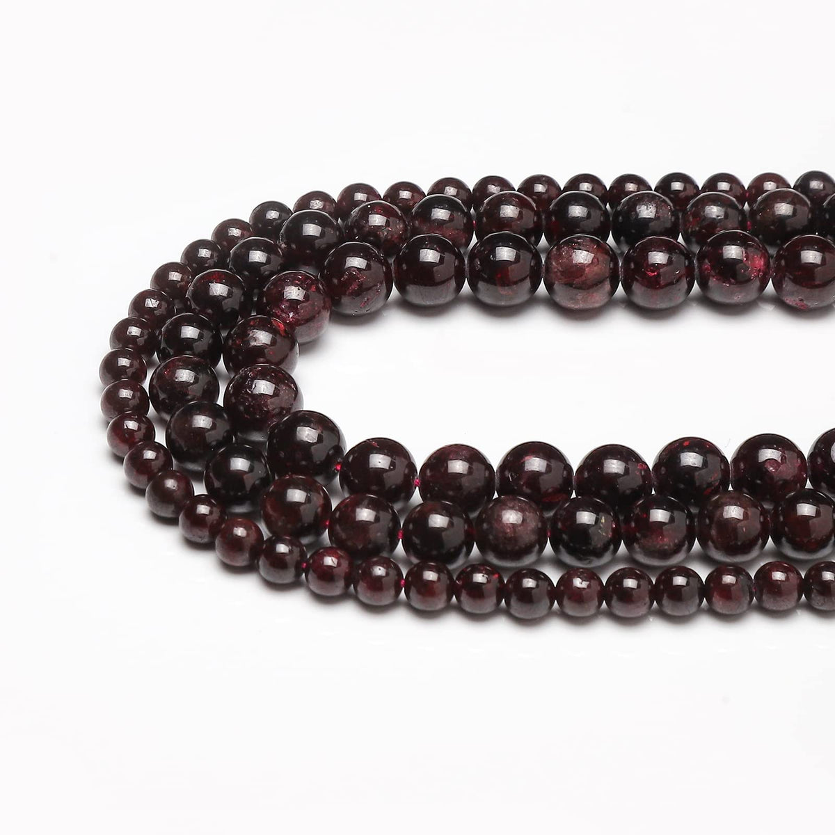 60pcs 6mm Natural Stone Beads Red Garnet Beads Energy Crystal Healing Power Gemstone for Jewelry Making, DIY Bracelet Necklace