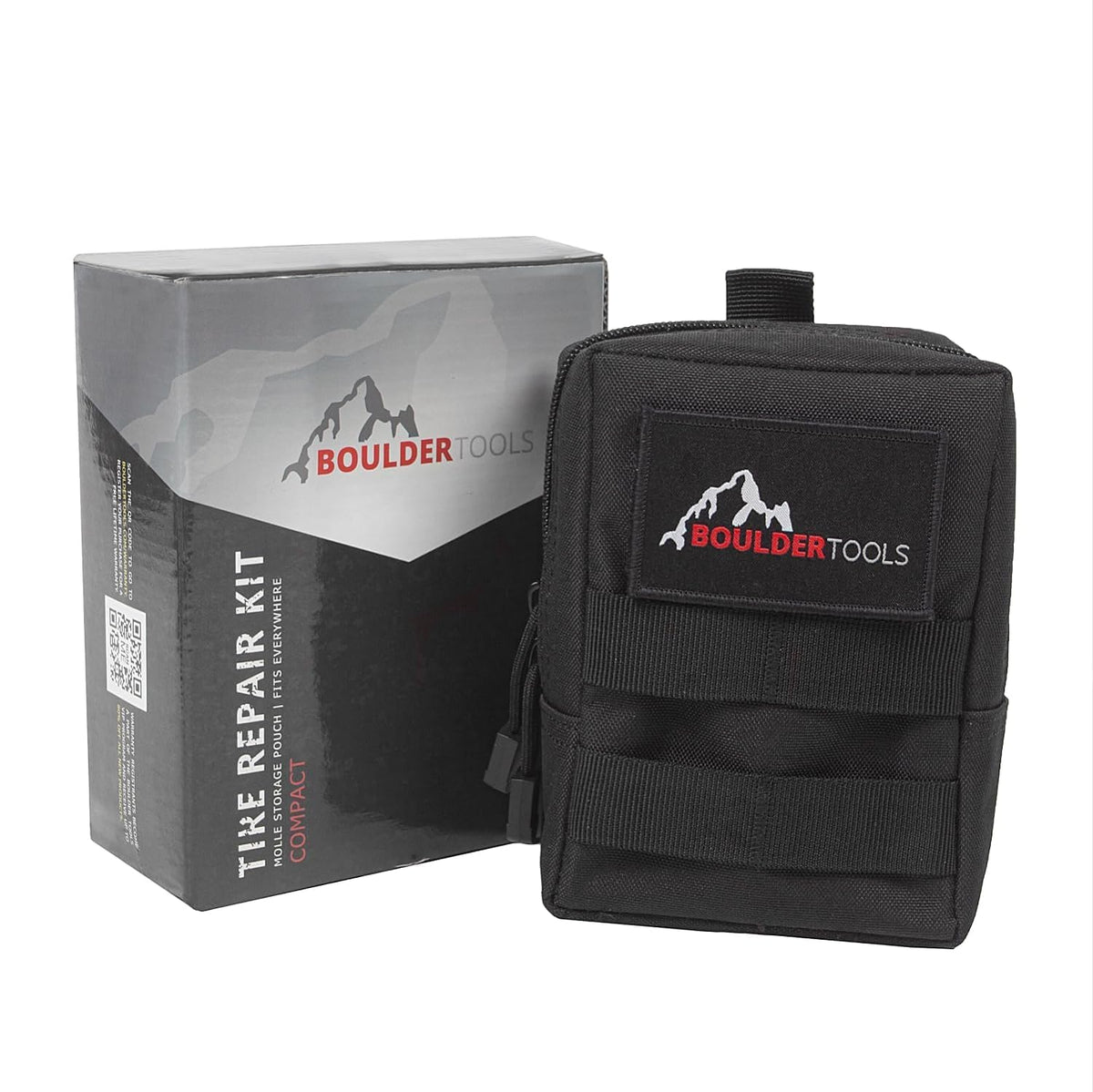 Boulder Tools - Compact Tire Repair kit with Molle Storage Pouch. Heavy Duty Universal Tire Plug Kit, Easily Stores Inside Your UTV, ATV, Truck, Motorcycle, Overlanding Gear or RV