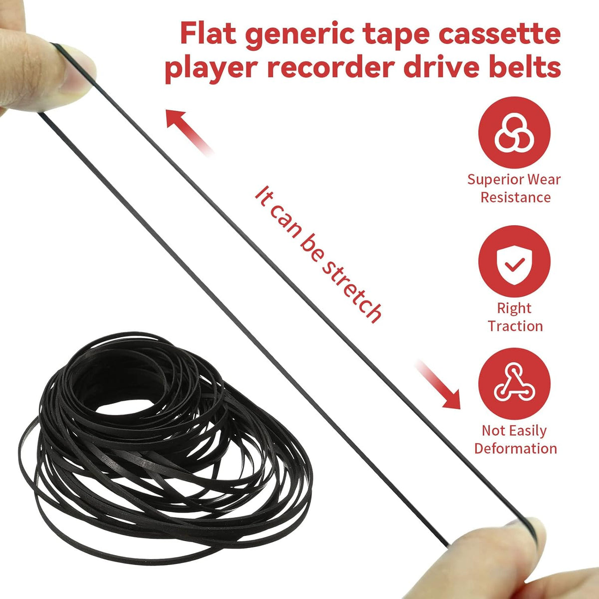 Cassette Cassette 40-135 MM (50PCS) 4MM) Recorder Rubber Belt - Recorder Repair Maintenance Mix Flat Tape Machine