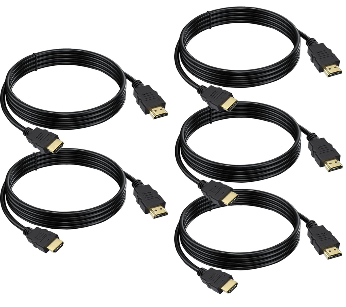 Vorothin 6 5-Pack, 4K 6FT, 2.0 CL3 4K, 1080P@144Hz,ARC CL3 PS5, PS4, HDMI Cable FT HDMI TV Cable Shielded HDMI Rated