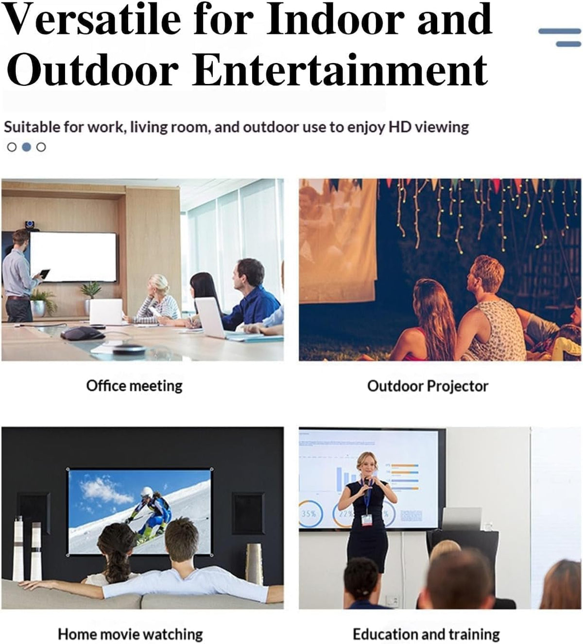 Generic 4k 16:9 Screen,160Wide (120in) Metal Lightproof Foldable Portable Movie Screen, HD Anti Light Projector Viewing