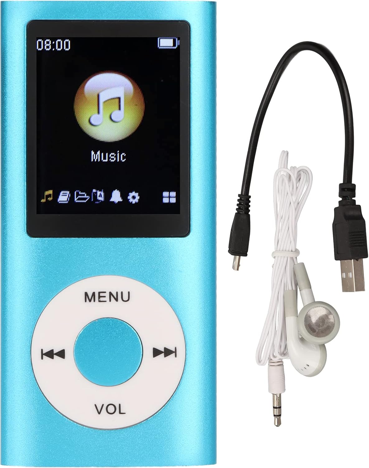 Sorandy MP3 1.8in 64GB, Player, Player with LCD Screen Mini USB Port, Slim Classic Digital Voice Recorder with FM