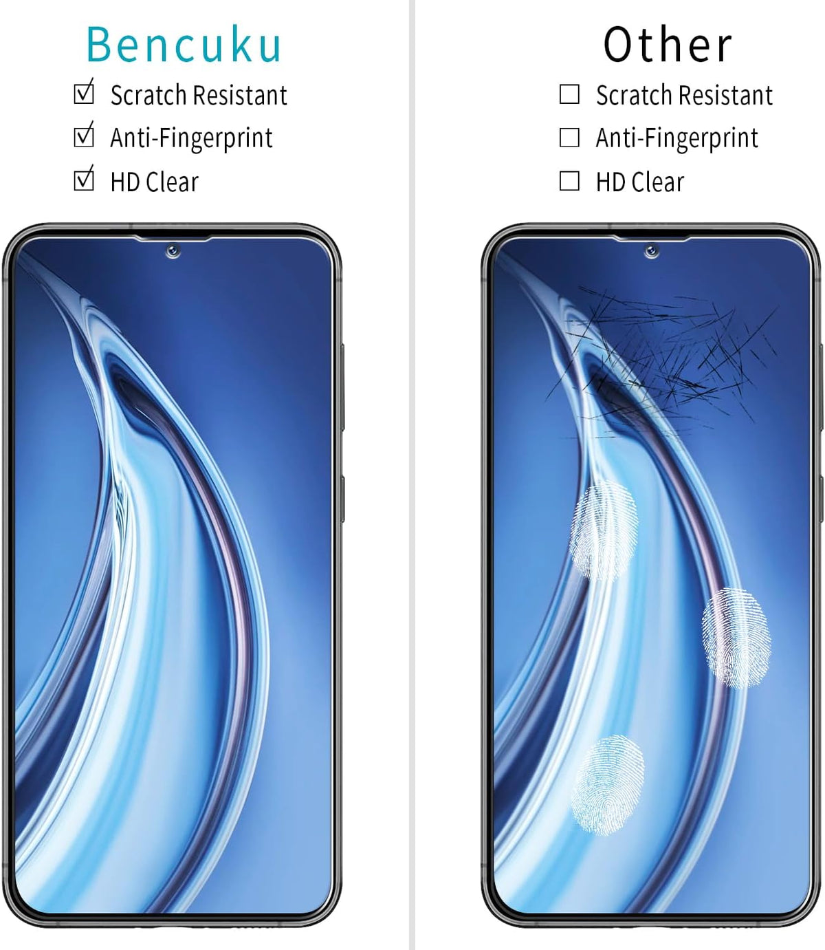(2 Pack) S23 9H Designed for Samsung Galaxy FE Tempered Glass Screen Protector, Hardness, Anti Scratch, Bubble Free
