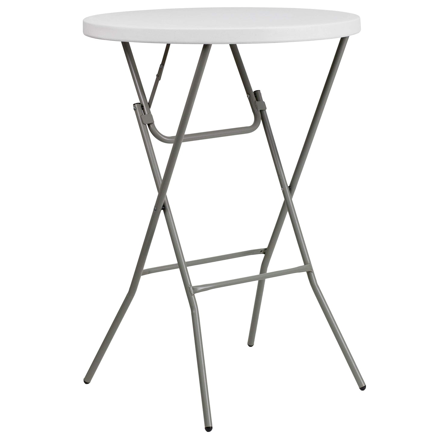 Flash Furniture 32" Round Folding Bar Height Tables for Parties and Commercial Events, Indoor/Outdoor Plastic Bar Height Folding Tables, Set of 4, White