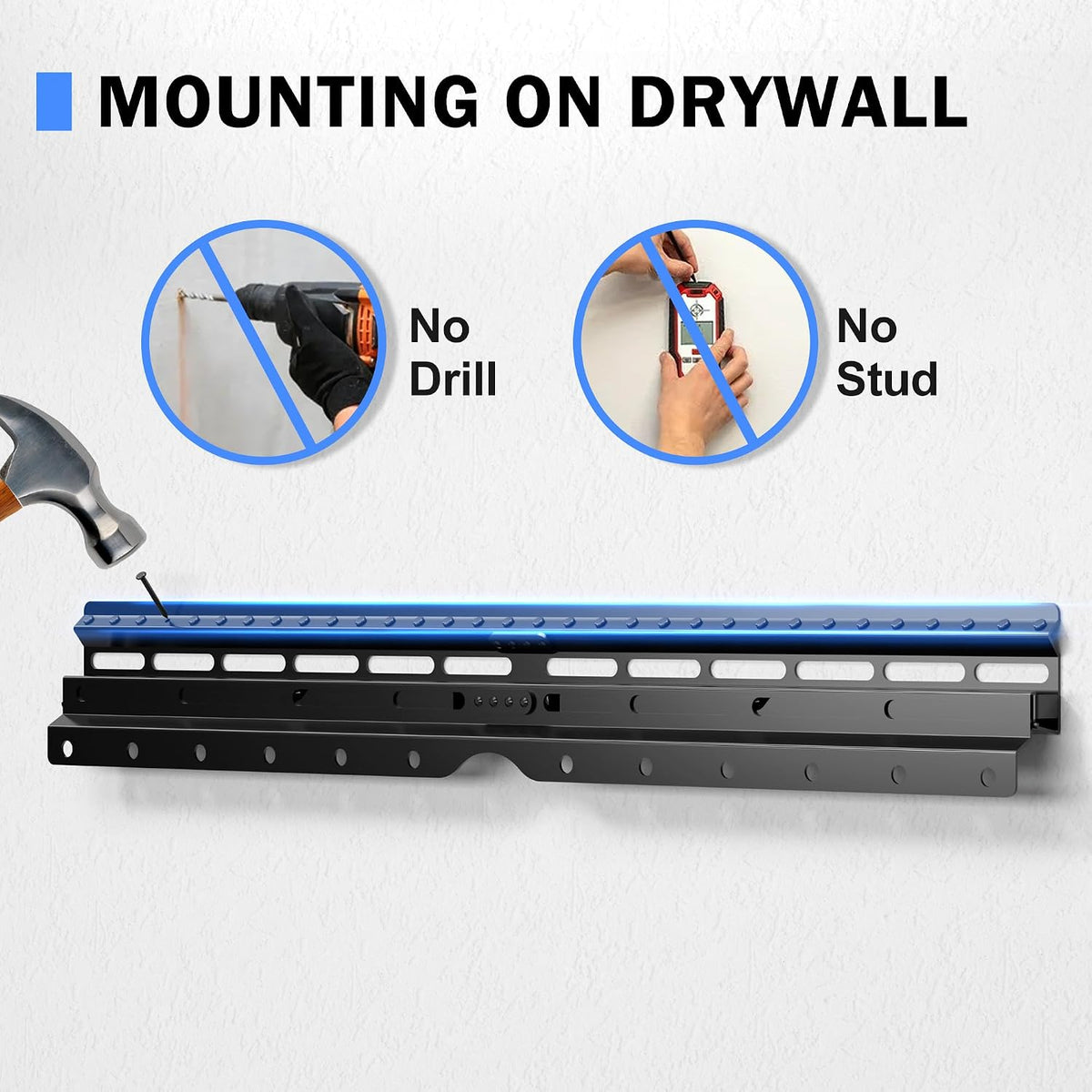 XINLEI 32-75 inch 100lbs, (MF81M) No Stud TV Wall Mount, Drywall Studless TV Hanger for Most Flat Screen TVs, Holds up