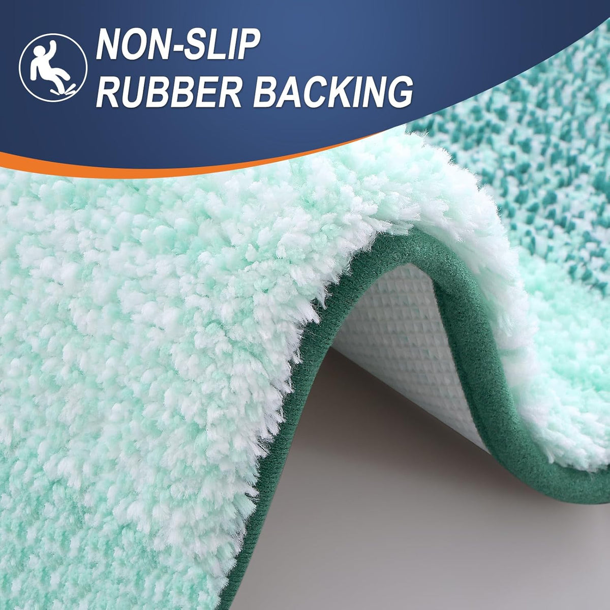 OLANLY Bathroom Runner Rug - Extra Soft Microfiber Mat with Rubber Backing | 47x20 Inches, Blackish Green