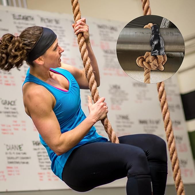 GSE Games & Sports Expert Gym Sisal Climbing Rope, Heavy Workout Rope for Indoor/Outdoor Workouts, Great for Climbing Exercises, Strength Training - 6,10,15,20,25,30,40,50 Feet Lengths Available