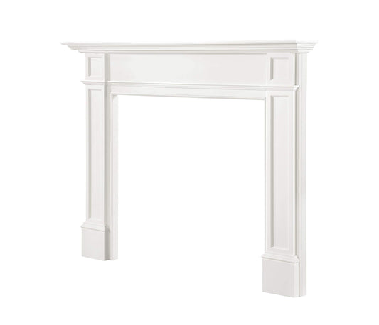 Pearl Mantels ARYB56540 Furniture for Your Fireplace, Premium Grade A MDF Mantel Surround, Crisp White Paint, Interior Opening 56" W x 42" H