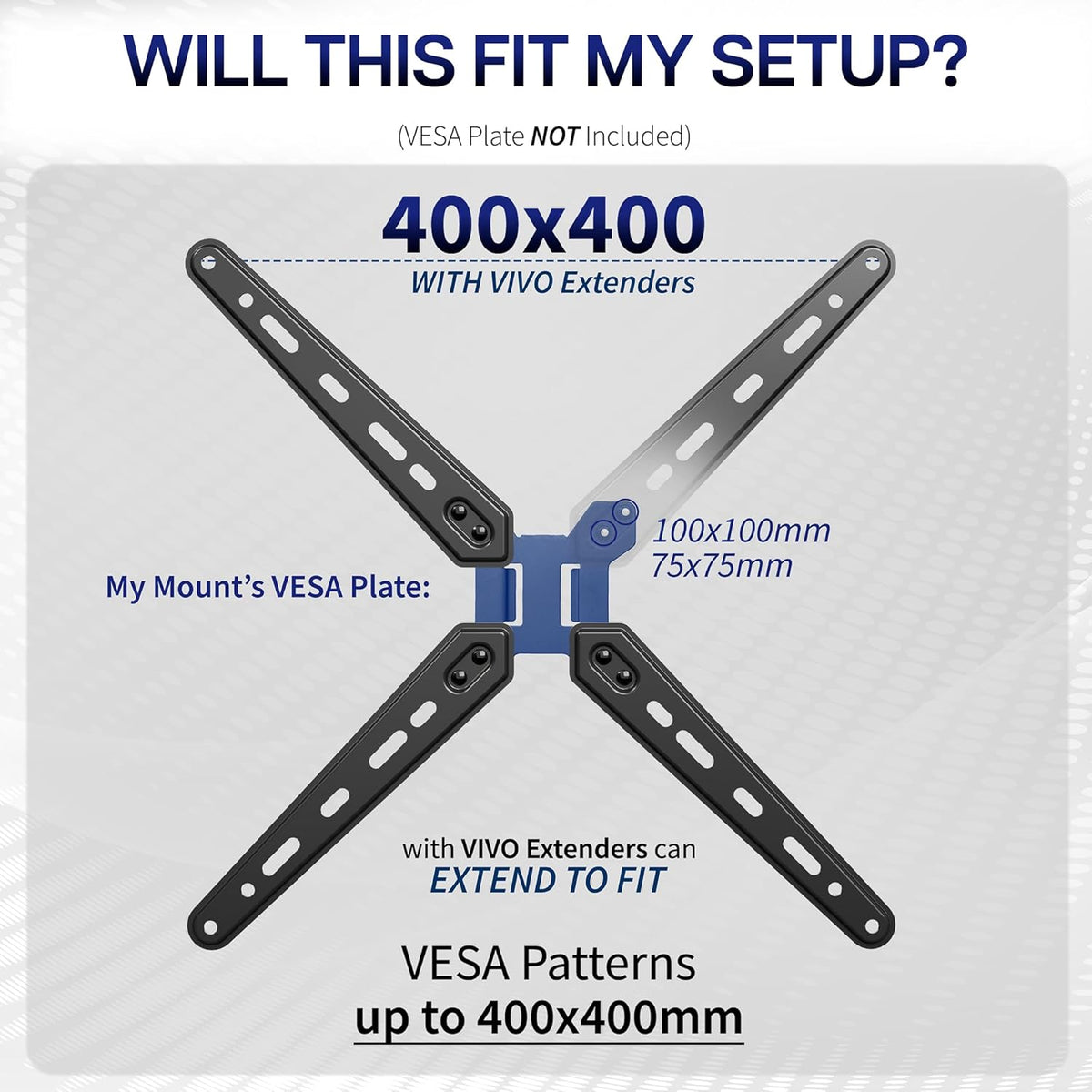 VIVO 32 55 inch 300mm MOUNT-AD600B Steel TV Mount Adapter Brackets for Screens to LCD LED, Conversion Plate Kit, Adds