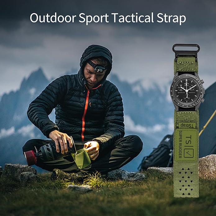 TStrap Nylon Sport Watch Band - Black Quick Release Watch Straps for Men Women - Athletic Military Smart Watch Bracelet Replacement - Correa para Reloj Hombre - 18mm 20mm 22mm