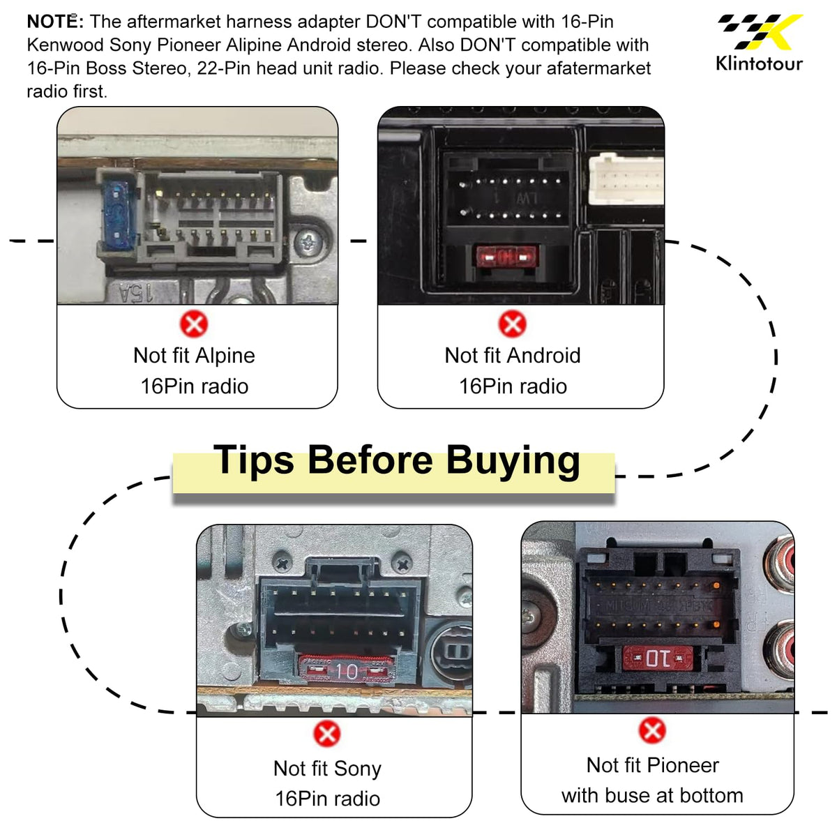 20-Pin AV6116Bi AV6117B BV9358B BV9386NV BV9973 BV9976 BV9978 Radio Wiring Harness Connector Compatible with Boss