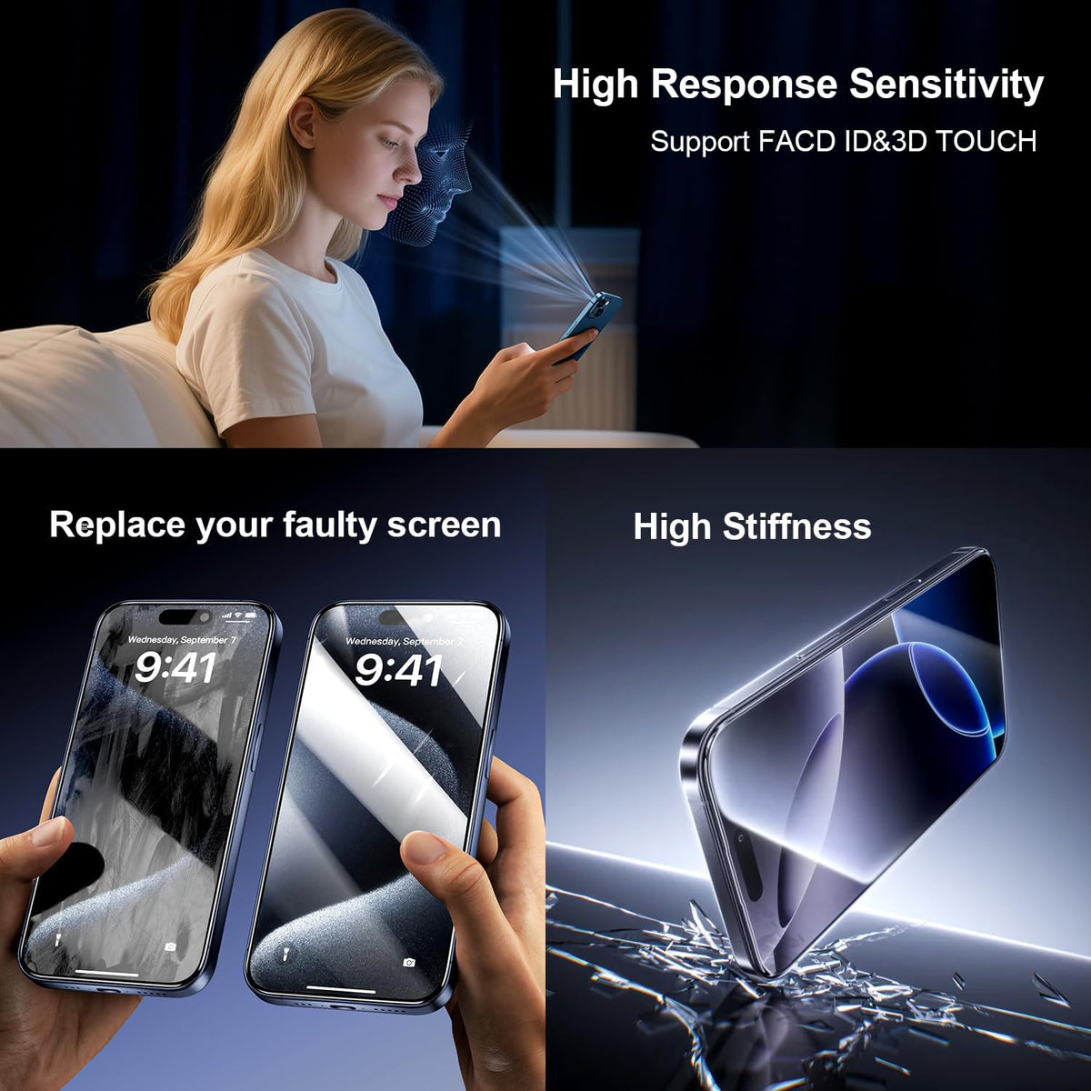 Aujinhaigx 13 6.1 inch, 3D A2482,A2631,A2633,A2634,A2635 for iPhone Screen Replacement Touch LCD Screen Display