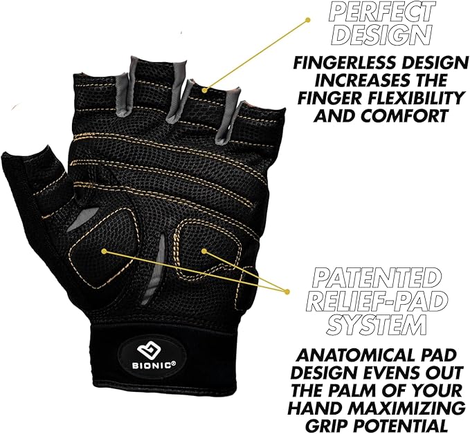 Bionic Men's Beastmode Half Finger Gym Workout Gloves