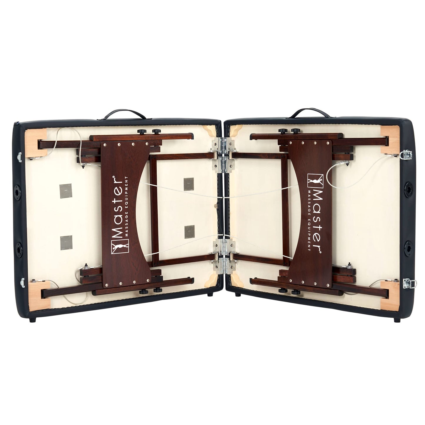 Master Massage 28" Argo Portable Massage Table in Black with Walnut Legs- Spa Bed for Tabletop Exercise & Massage- Beauty Bed Tattoo Bed- Lash Table