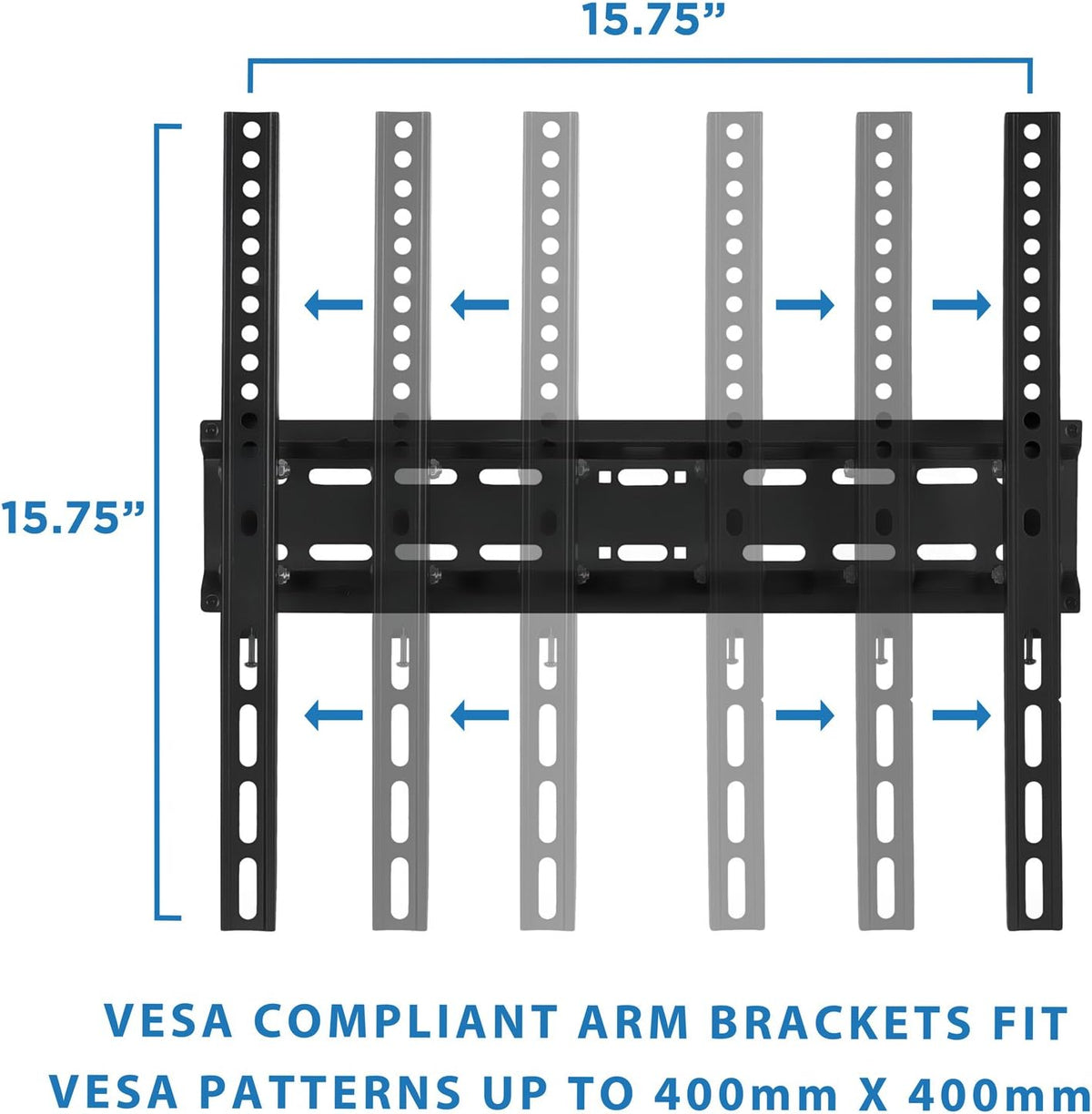 Mount-It! 30, 32, 37, 39, 40, 42, 43, 47, 49, 50, 55 inch 77 lbs 2" 400 400 Tilting Flatscreen Wall Mount TV for LED