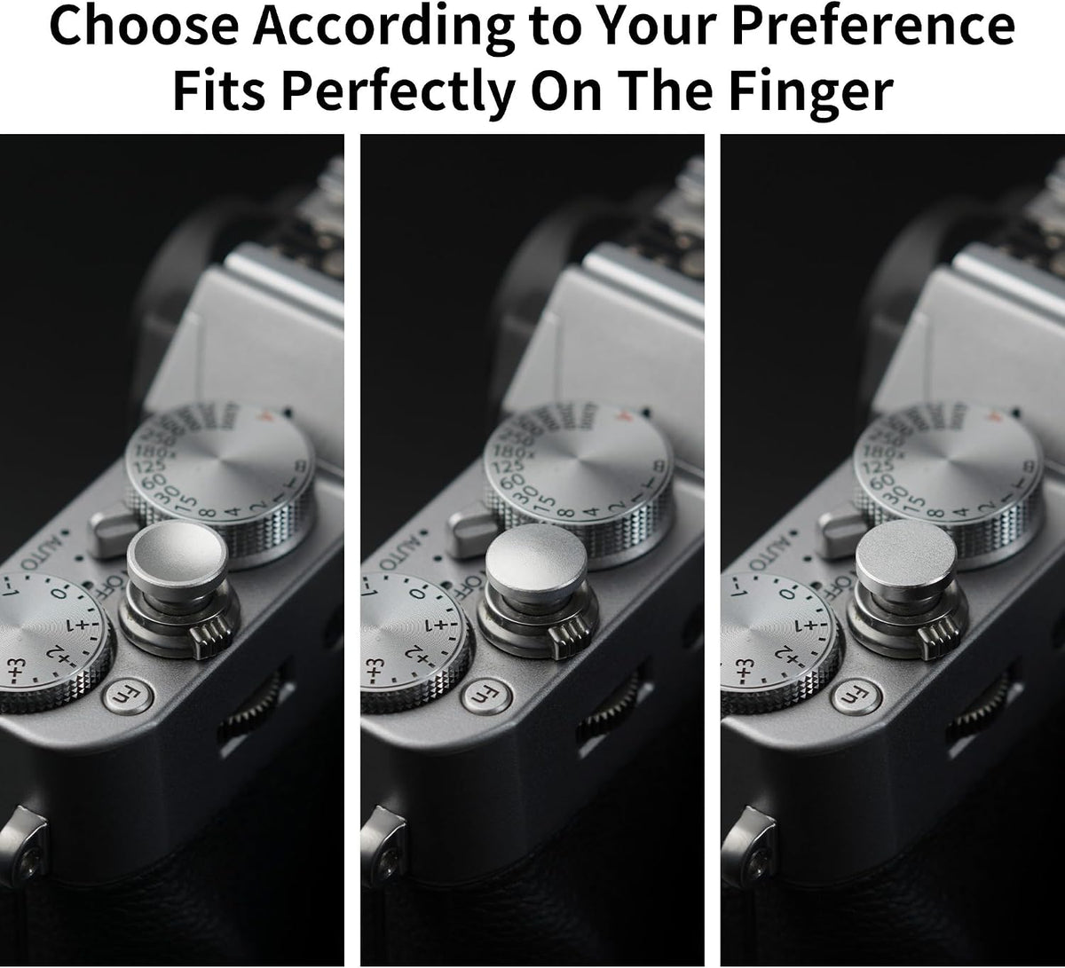 Concave*1, Convex*1, Flat*1 (3 Pack, Shutter Button, Aluminum Shutter Release Button, Compatible with Fujifilm, Canon