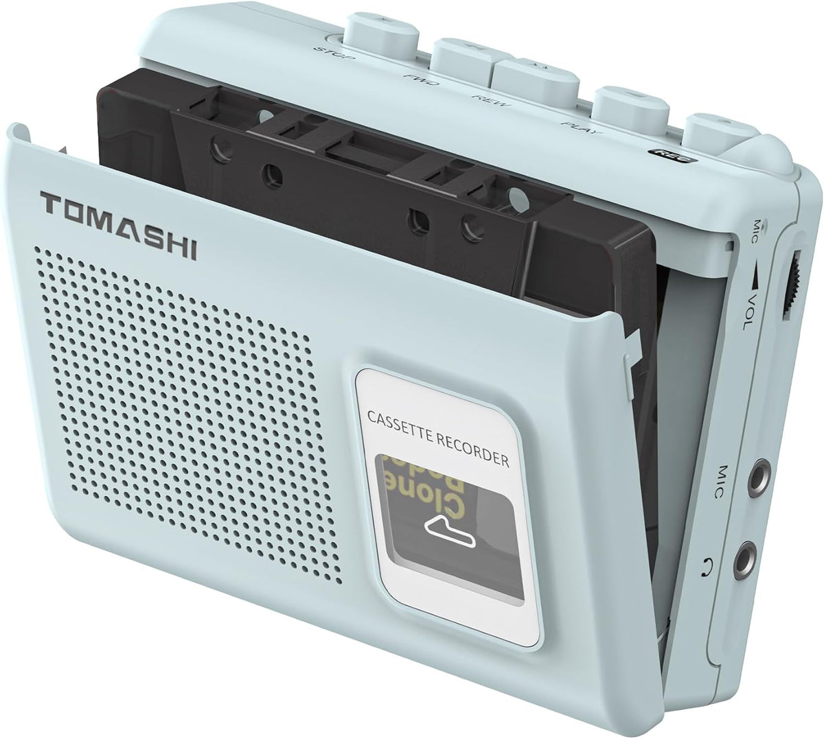 TOMASHI Cassette 4.57 3.54 1.38inch Portable Player Tape Recorder with Built-in Speaker,Microphone,Headphone Jack-, x x