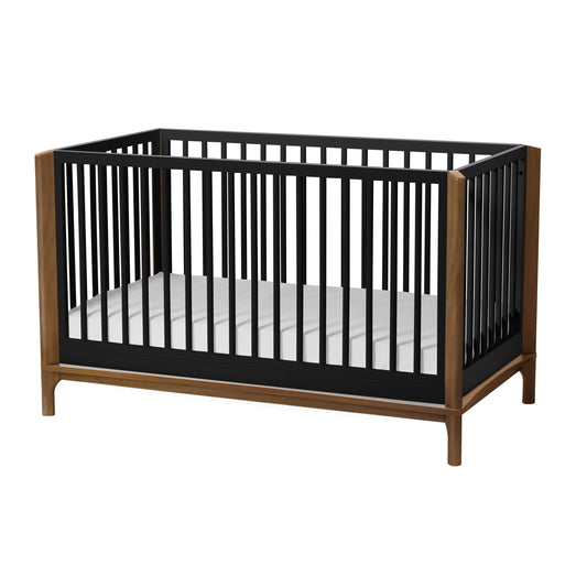 Little Seeds Laurel 4-in-1 Convertible Crib, Black/Chestnut