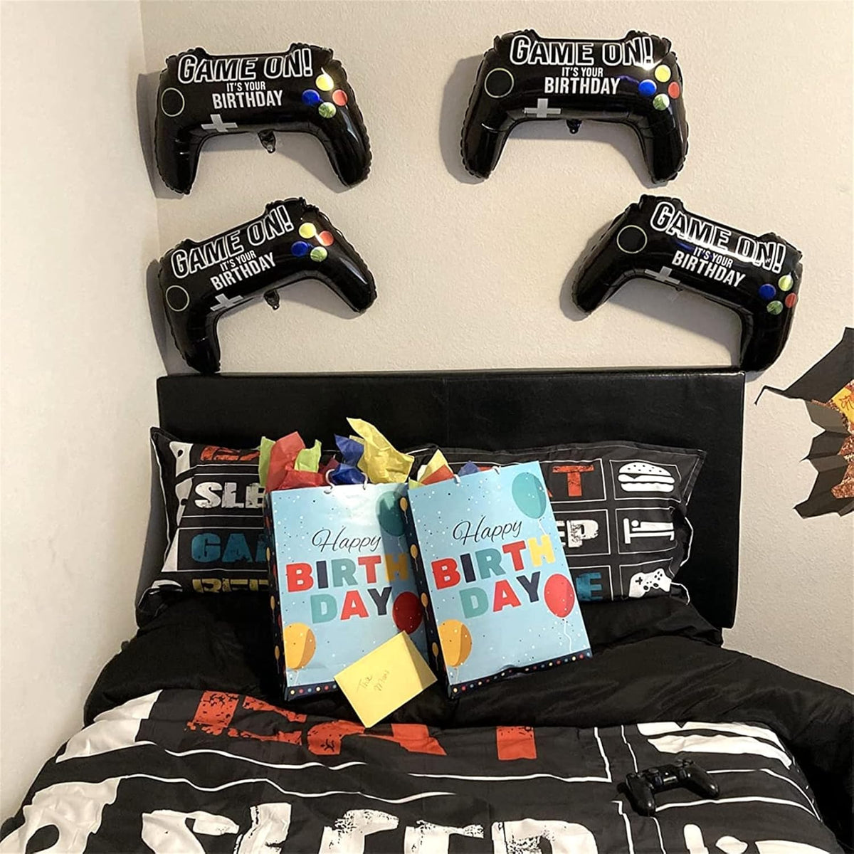 Skiennix Video Game Party Balloons - Giant Controller Mylar Foil Balloons | 5-Piece Set for Kids' Birthday Celebrations