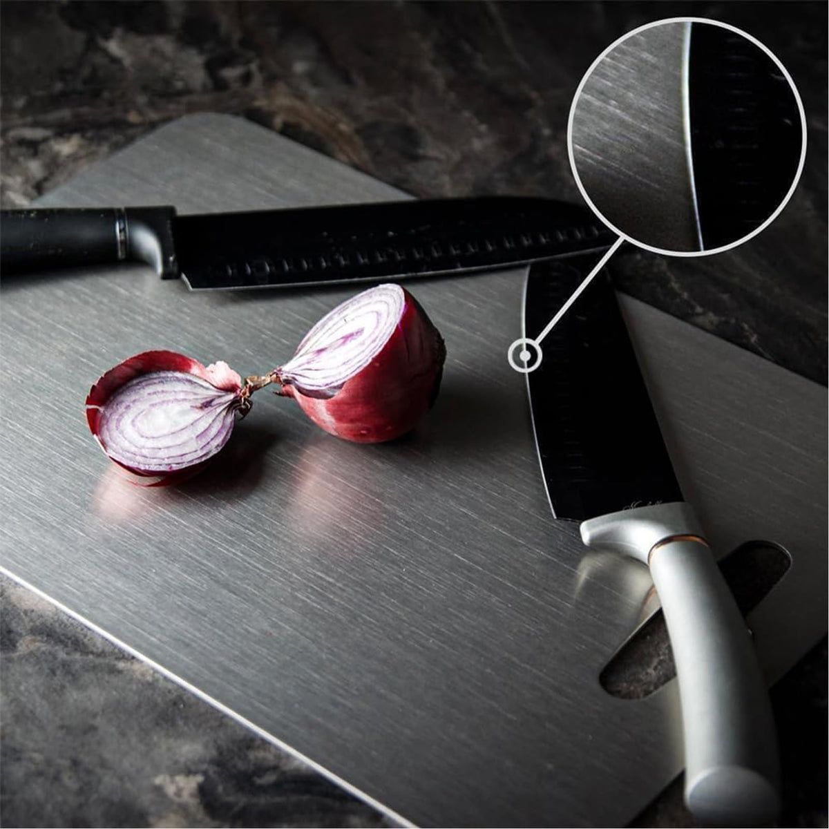 Wekayli 304 Stainless Steel Cutting Board, Non Toxic Cutting Boards for Kitchen, Dishwasher Safe and Knife Friendly Chopping Board for Meat Vegetable Fruit(15"x 11",13"x 9",10"x 6")