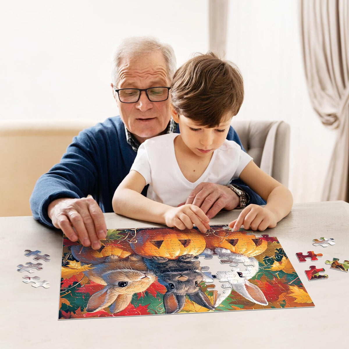 Jeacirio 4 Packs 100 Piece Puzzles for Kids Ages 4-6 - Lovely Animals Large Piece Jigsaw Puzzles for Seniors Educational Toys Gifts Kids Puzzle for 4 5 6 7 8 9 Year Olds Boys Girls