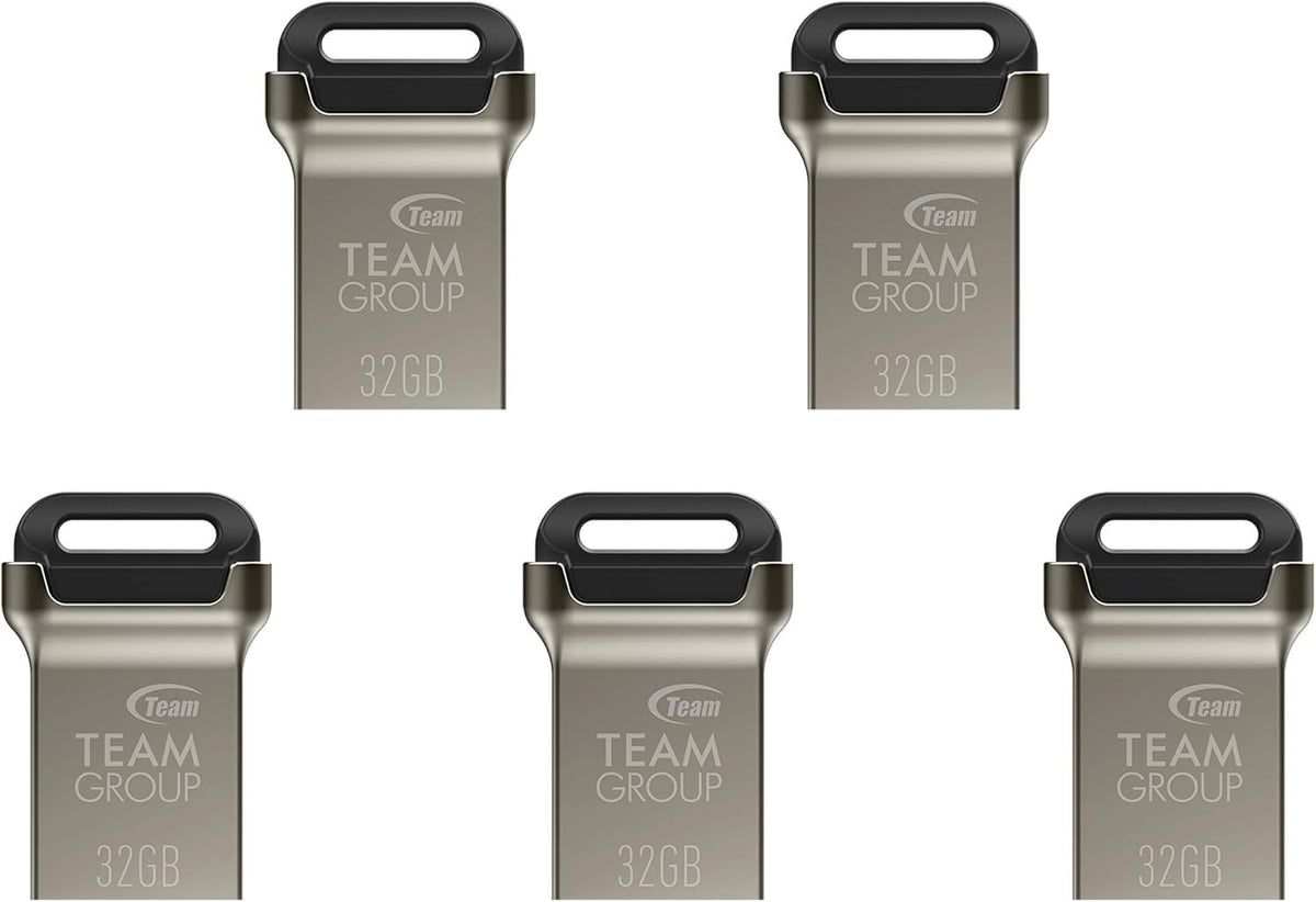 TEAMGROUP C162 32GB 5 Pack 3.2 1 3.1/3.0 100MB/s TC162332GB21 USB Gen USB Mini Fits Metal Read Flash Thumb Drive