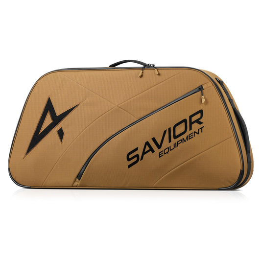 Savior Equipment Hyperion Deluxe Compound Bow Case Soft Shell Bag Fits 32" 36" 40" ATA, w/CamShield Cover & Quick-Release Grip Wrap, w/Backpack Shoulder Straps (Coyote Brown, 32" ATA)